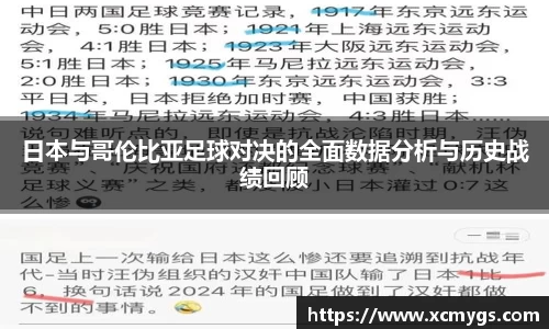 日本与哥伦比亚足球对决的全面数据分析与历史战绩回顾